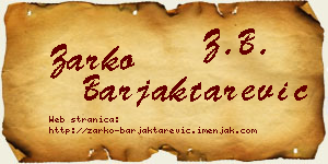Žarko Barjaktarević vizit kartica